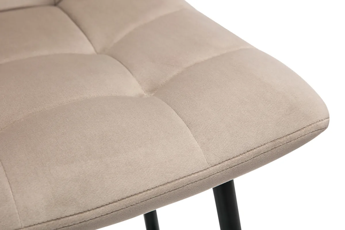 Miliboo Design-Barhocker taupefarbener Samt H65 cm (2er-Set) MAXWELL* Barhocker