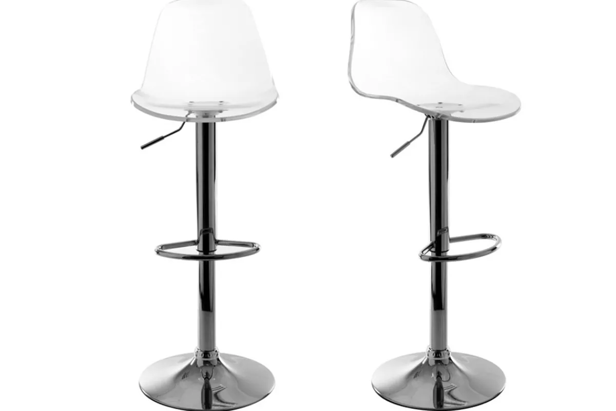 Miliboo Design-Barhocker transparent 2er-Set GALILEO* Barhocker