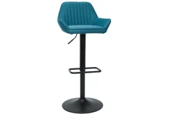 Miliboo Design-Barhocker verstellbar entenblauer Stoff 2er-Set RONNIE* Barhocker