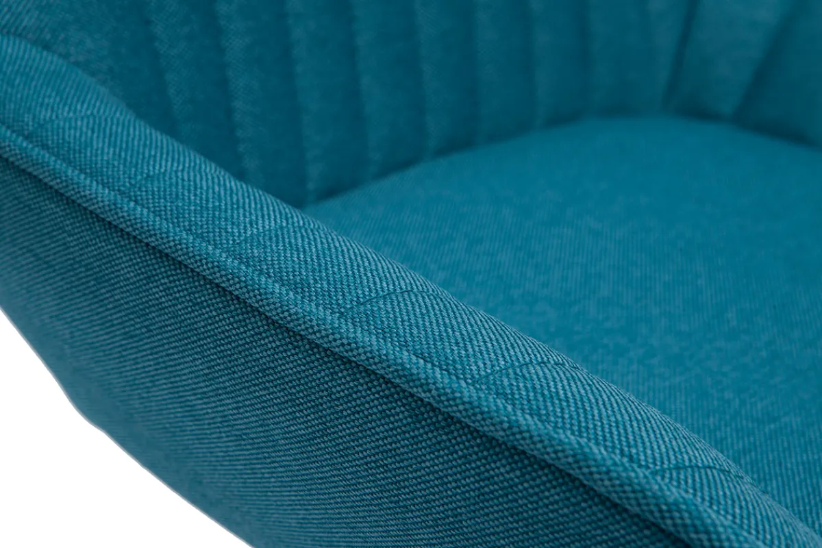 Miliboo Design-Barhocker verstellbar entenblauer Stoff 2er-Set RONNIE* Barhocker