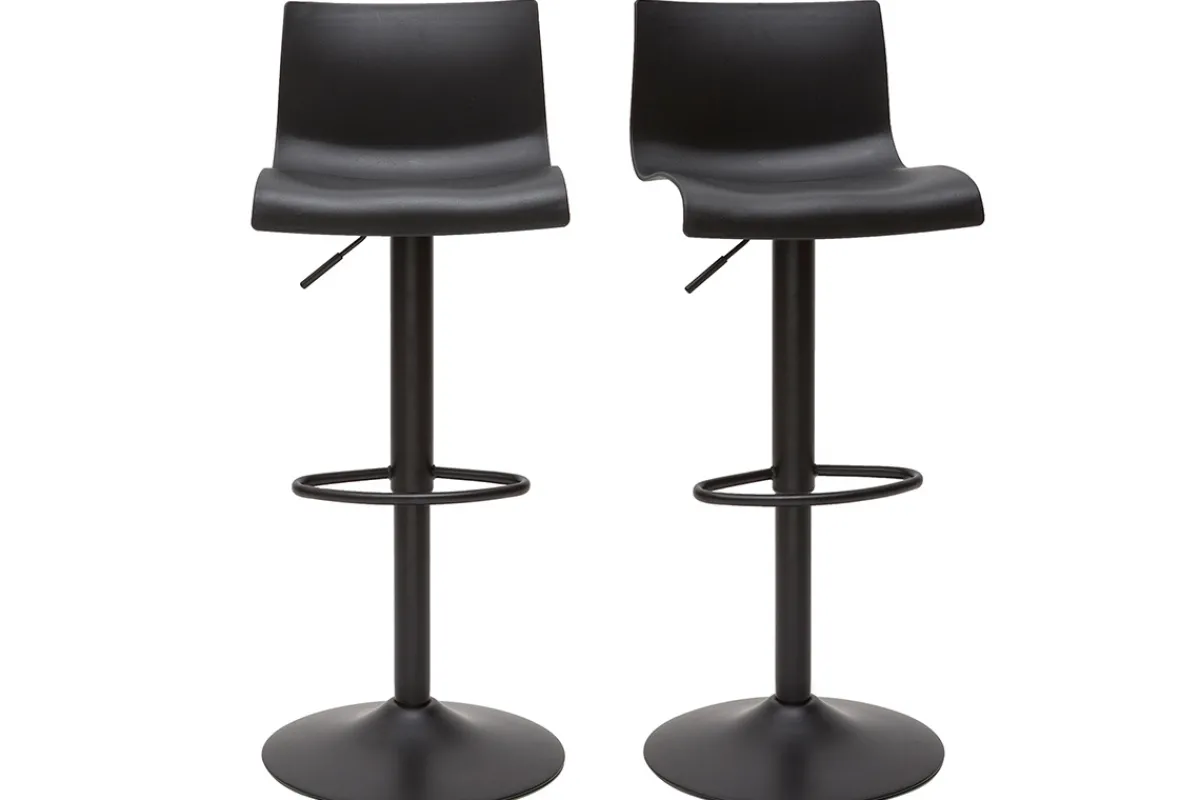 Miliboo Design-Barhocker verstellbar schwarzes Metal Zweierset ONA* Barhocker