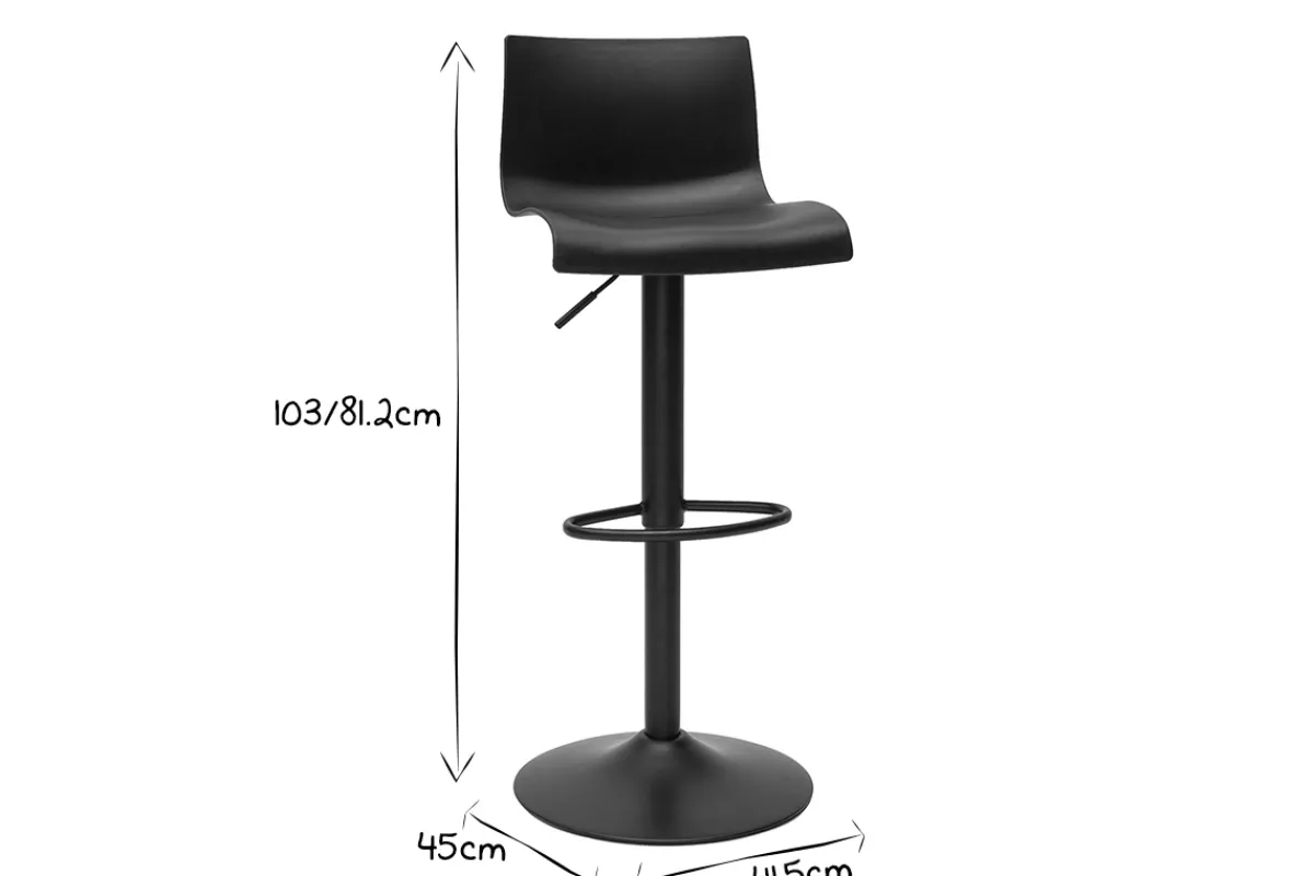 Miliboo Design-Barhocker verstellbar schwarzes Metal Zweierset ONA* Barhocker