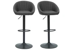 Miliboo Design-Barhocker verstellbar anthrazitgrau 2er-Set SHERU* Barhocker