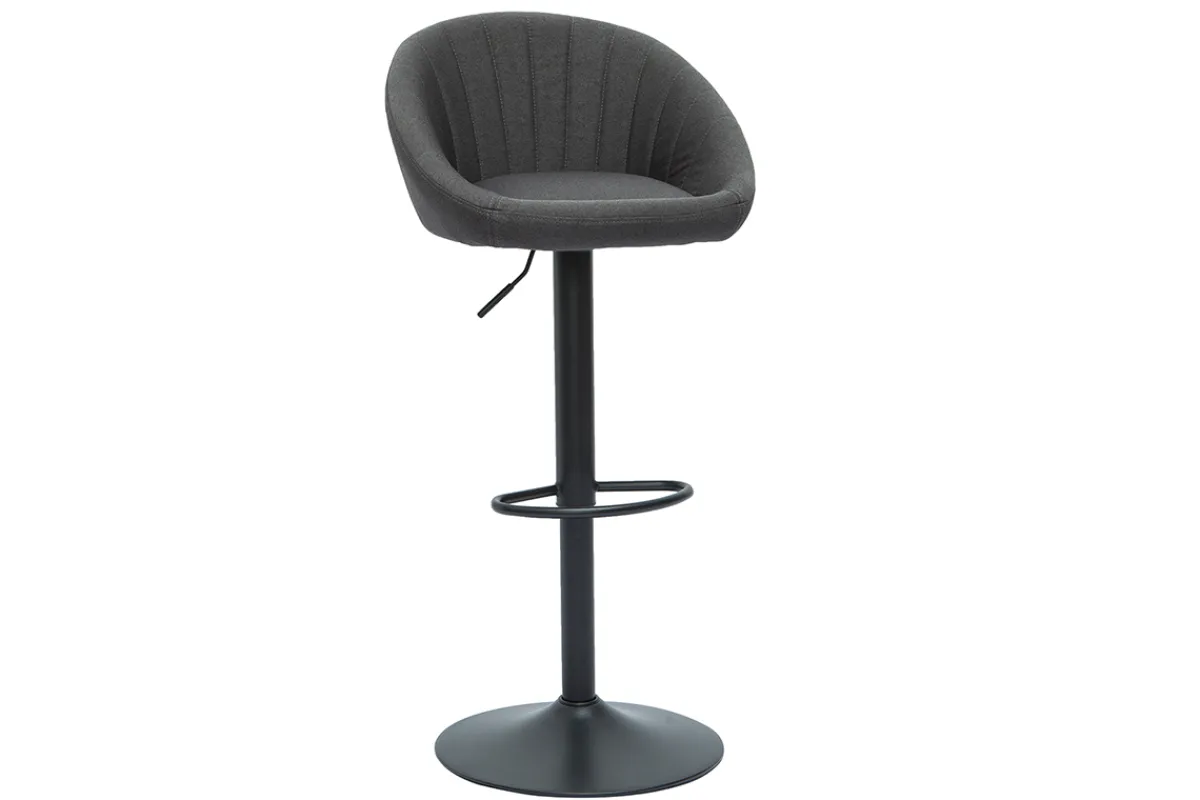 Miliboo Design-Barhocker verstellbar anthrazitgrau 2er-Set SHERU* Barhocker
