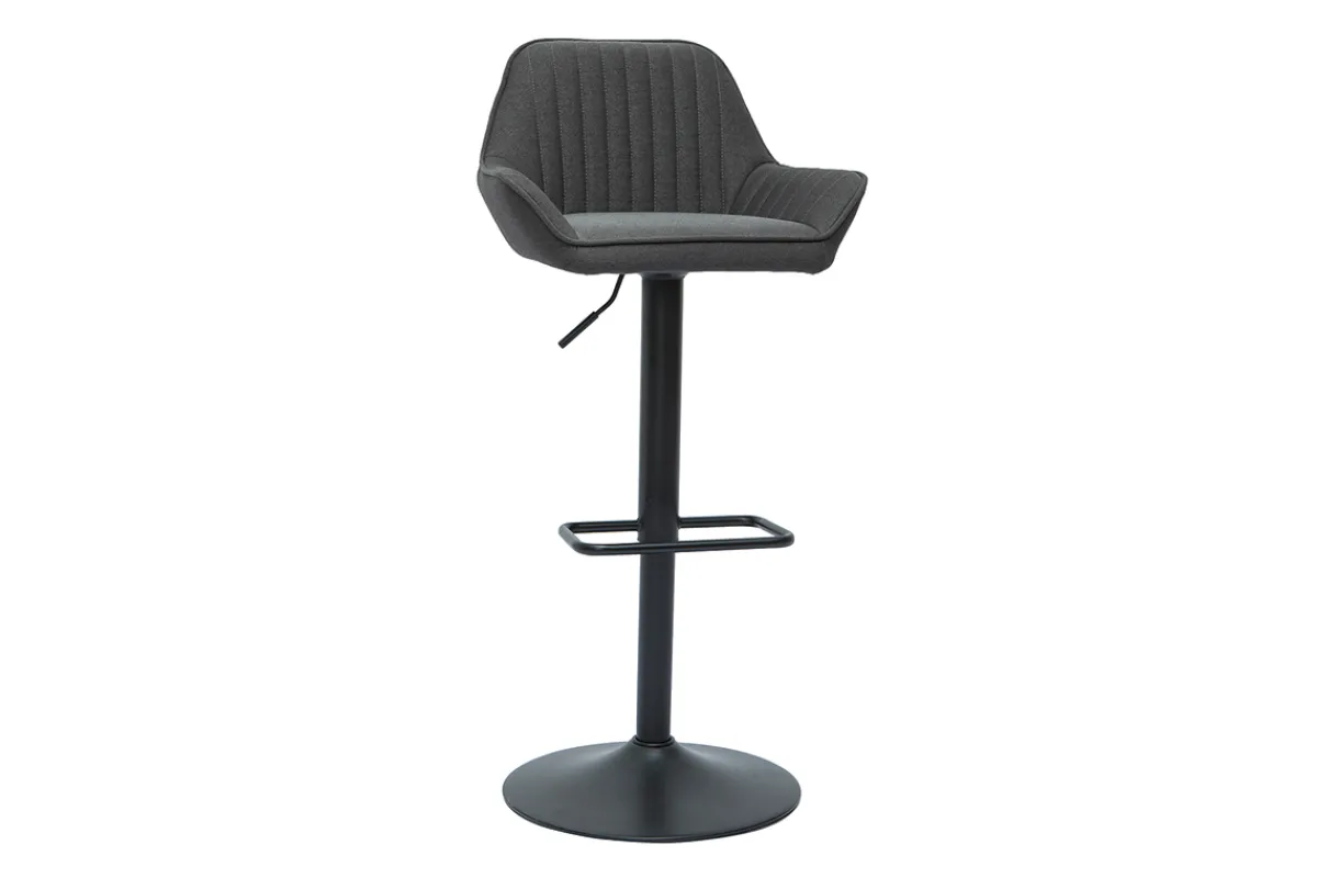 Miliboo Design-Barhocker verstellbar anthrazitgrauer Stoff 2er-Set RONNIE* Barhocker