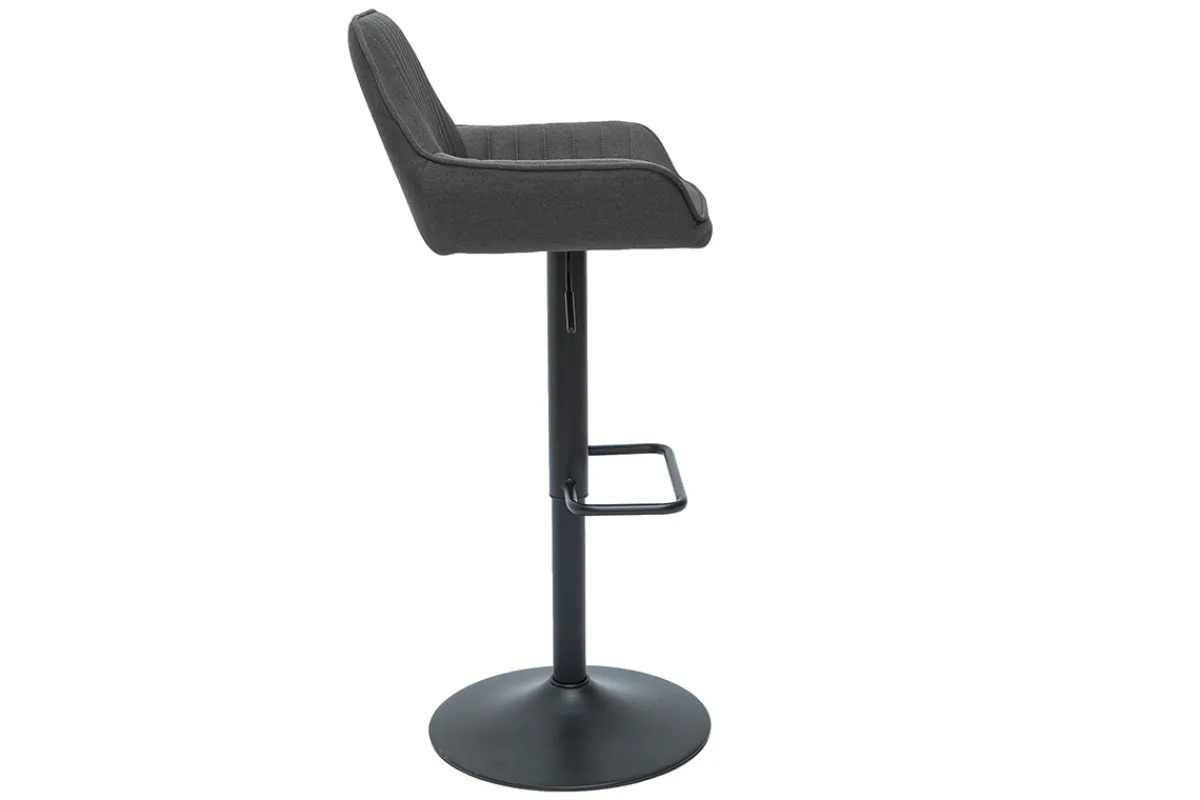 Miliboo Design-Barhocker verstellbar anthrazitgrauer Stoff 2er-Set RONNIE* Barhocker