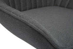 Miliboo Design-Barhocker verstellbar anthrazitgrauer Stoff 2er-Set RONNIE* Barhocker