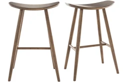 Miliboo Design-Barhocker Walnuss H72 cm (2er-Set) DEMORY* Barhocker