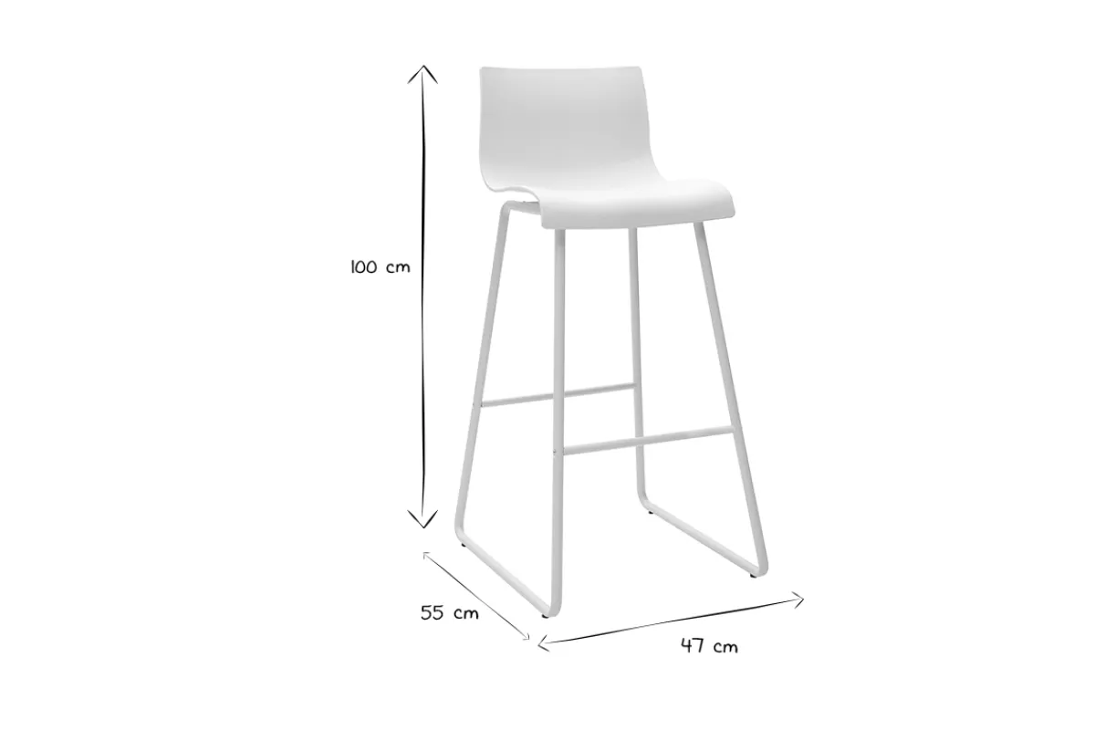 Miliboo Design-Barhocker Weiß 76 cm (2er-Set) ONA* Barhocker