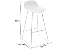 Miliboo Design-Barhocker weiß H65 cm (2er-Satz) ELLA* Barhocker