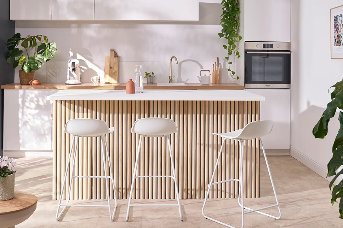 Miliboo Design-Barhocker weiß H65 cm (2er-Satz) ELLA* Barhocker