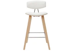 Miliboo Design-Barhocker weiß mit hellem Holz H 69 cm (Zweierset) VASCO* Barhocker