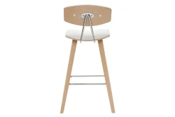 Miliboo Design-Barhocker weiß mit hellem Holz H 69 cm (Zweierset) VASCO* Barhocker