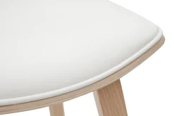 Miliboo Design-Barhocker weiß mit hellem Holz H 69 cm (Zweierset) VASCO* Barhocker