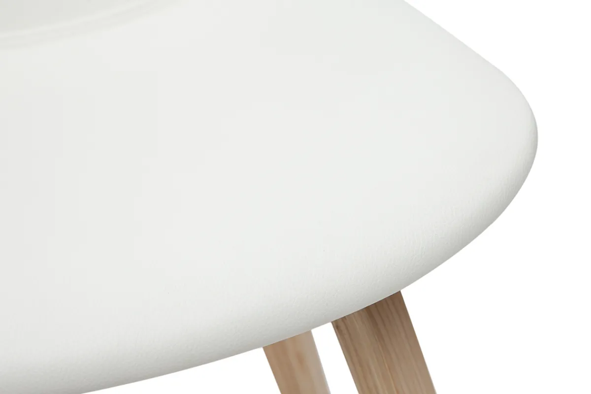 Miliboo Design-Barhocker weiß mit hellem Holz H 65 cm (2er-Set) NONIE* Barhocker
