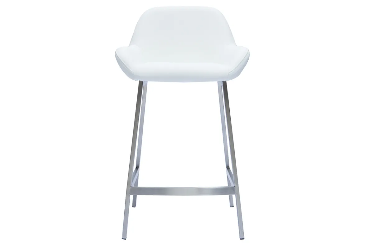 Miliboo Design-Barhocker weiß mit Metallfuß (2er-Set) RINGER* Barhocker