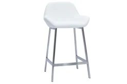Miliboo Design-Barhocker weiß mit Metallfuß (2er-Set) RINGER* Barhocker