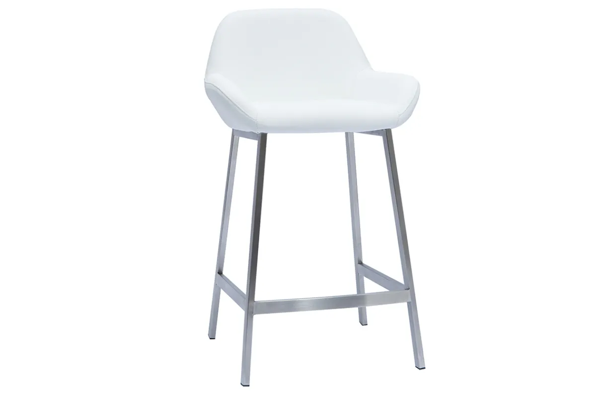 Miliboo Design-Barhocker weiß mit Metallfuß (2er-Set) RINGER* Barhocker