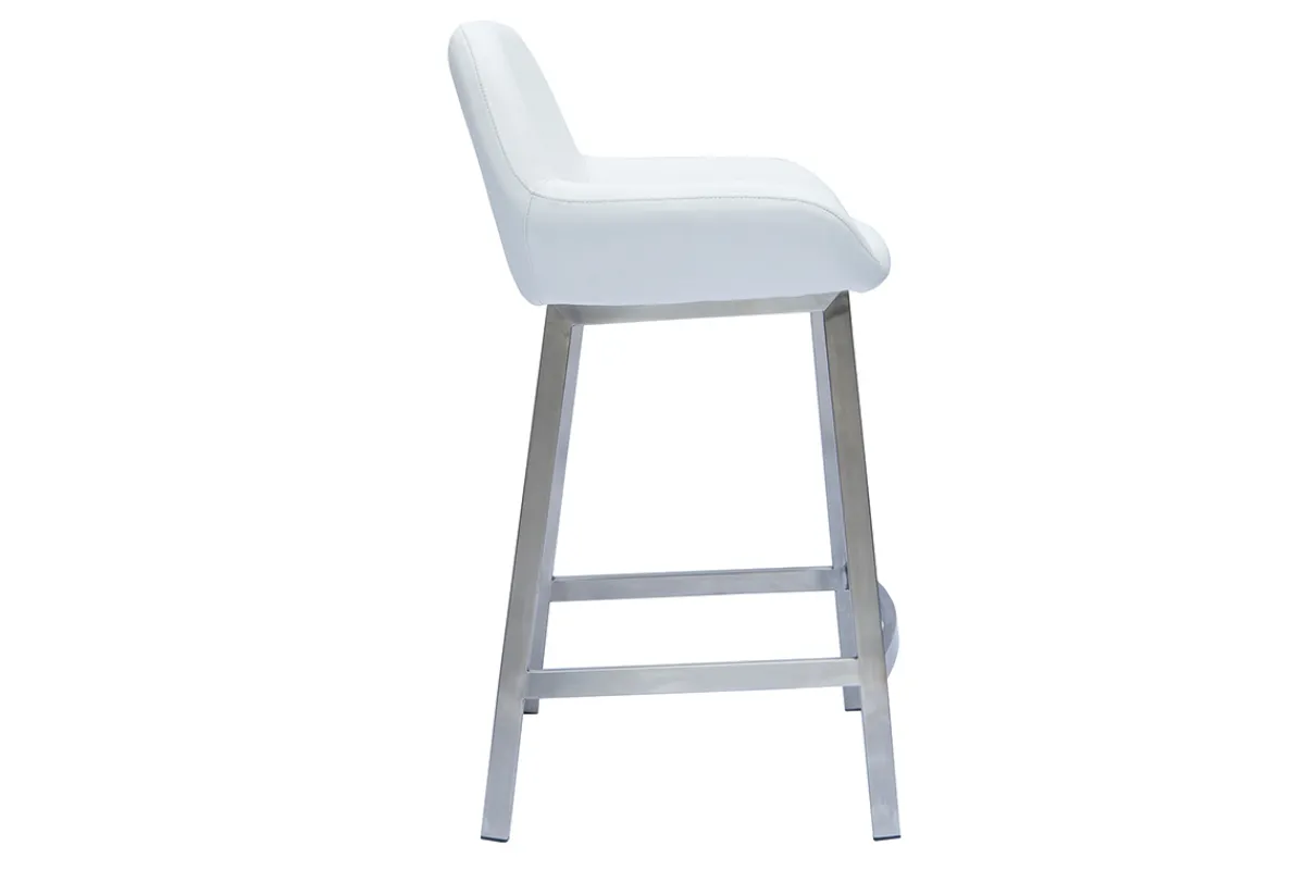 Miliboo Design-Barhocker weiß mit Metallfuß (2er-Set) RINGER* Barhocker