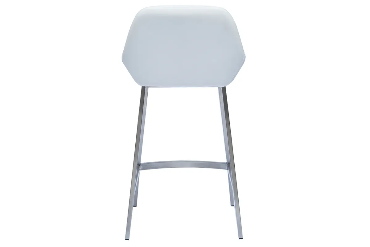 Miliboo Design-Barhocker weiß mit Metallfuß (2er-Set) RINGER* Barhocker