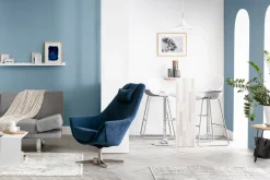 Miliboo Design-Barhocker Weiß mit Metallbeinen (2 Stk.) PEBBLE* Barhocker