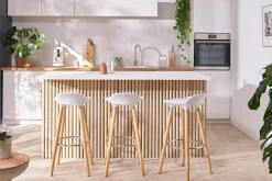 Miliboo Design-Barhocker Weiß skandinavisch 2er-Set GILDA* Barhocker