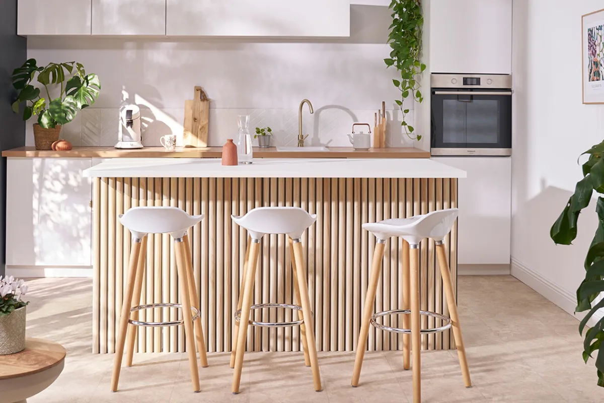 Miliboo Design-Barhocker Weiß skandinavisch 2er-Set GILDA* Barhocker