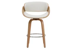Miliboo Design-Barhocker Weiß und helles Holz 65 cm BENT* Barhocker