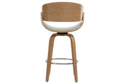 Miliboo Design-Barhocker Weiß und helles Holz 65 cm BENT* Barhocker