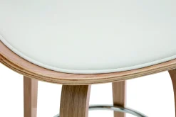 Miliboo Design-Barhocker Weiß und helles Holz 65 cm BENT* Barhocker