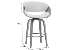 Miliboo Design-Barhocker Weiß und helles Holz 65 cm BENT* Barhocker