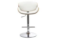 Miliboo Design-Barhocker Weiß und helles Holz WALNUT* Barhocker