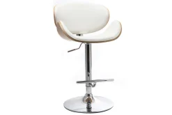 Miliboo Design-Barhocker Weiß und helles Holz WALNUT* Barhocker