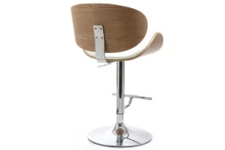 Miliboo Design-Barhocker Weiß und helles Holz WALNUT* Barhocker