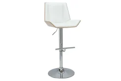 Miliboo Design-Barhocker weiß und helles Holz MELKIOR* Barhocker