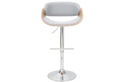 Miliboo Design-Barhocker Weiß und helles Holz BENT* Barhocker