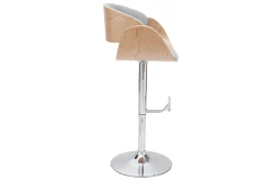 Miliboo Design-Barhocker Weiß und helles Holz BENT* Barhocker