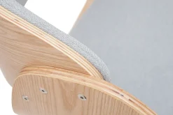 Miliboo Design-Barhocker Weiß und helles Holz BENT* Barhocker