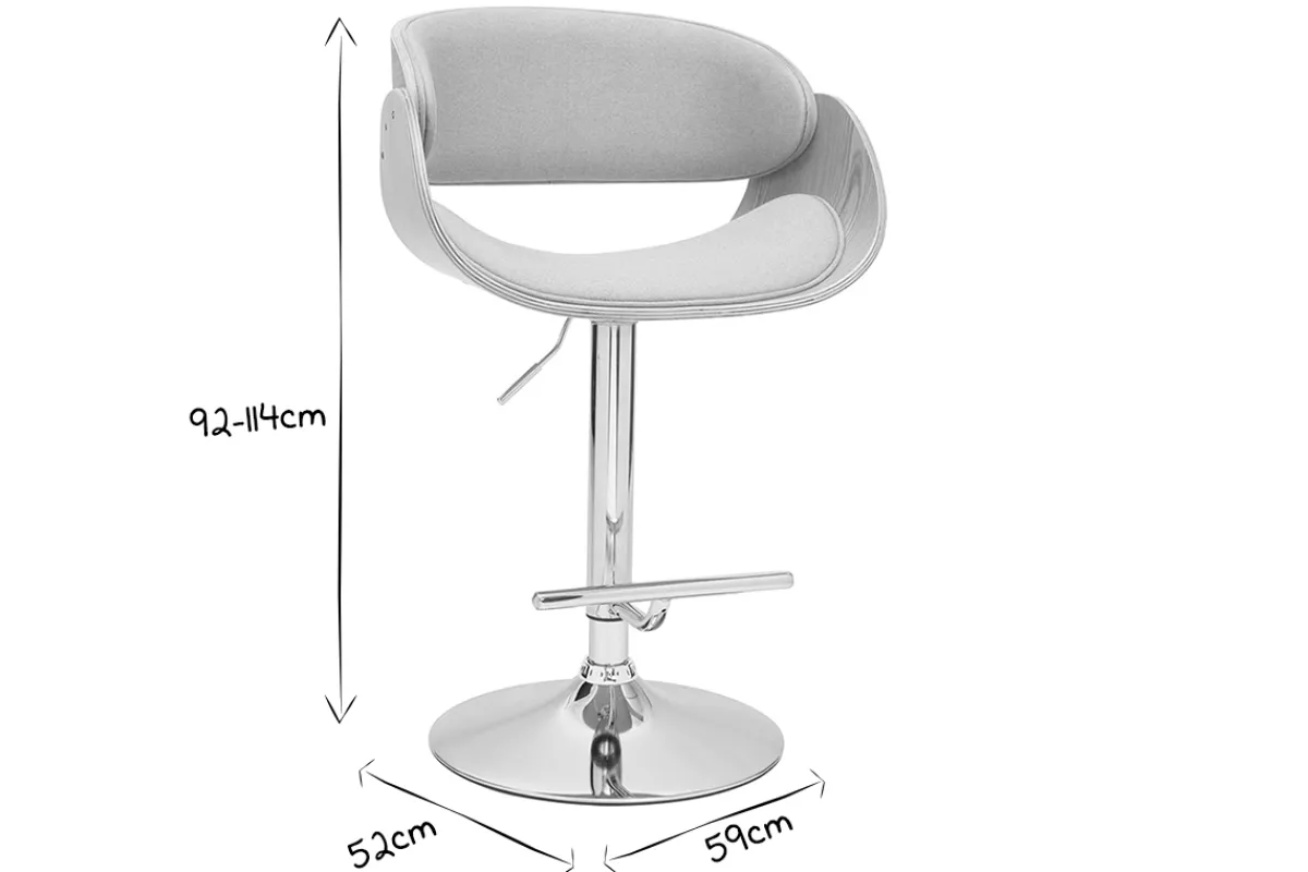 Miliboo Design-Barhocker Weiß und helles Holz BENT* Barhocker