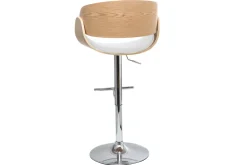 Miliboo Design-Barhocker Weiß und helles Holz BENT* Barhocker