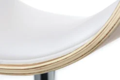Miliboo Design-Barhocker Weiß und helles Holz BENT* Barhocker