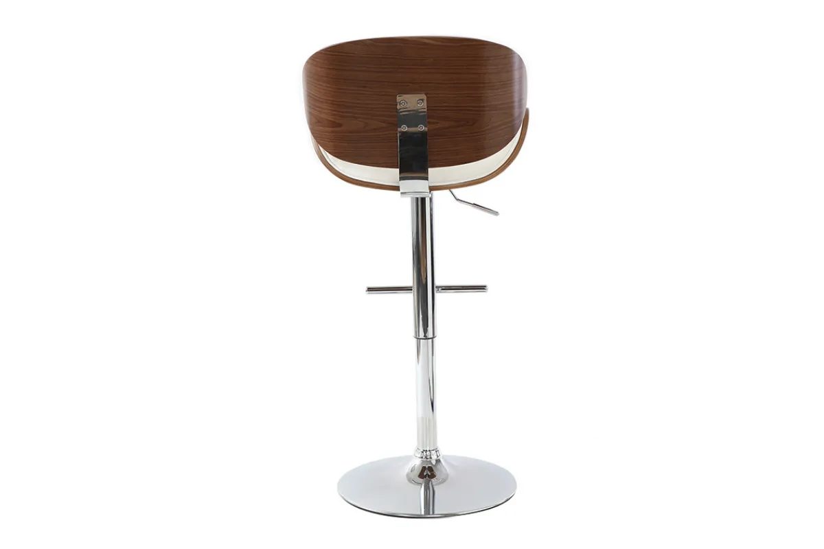 Miliboo Design-Barhocker Weiß und Holz WALNUT* Barhocker