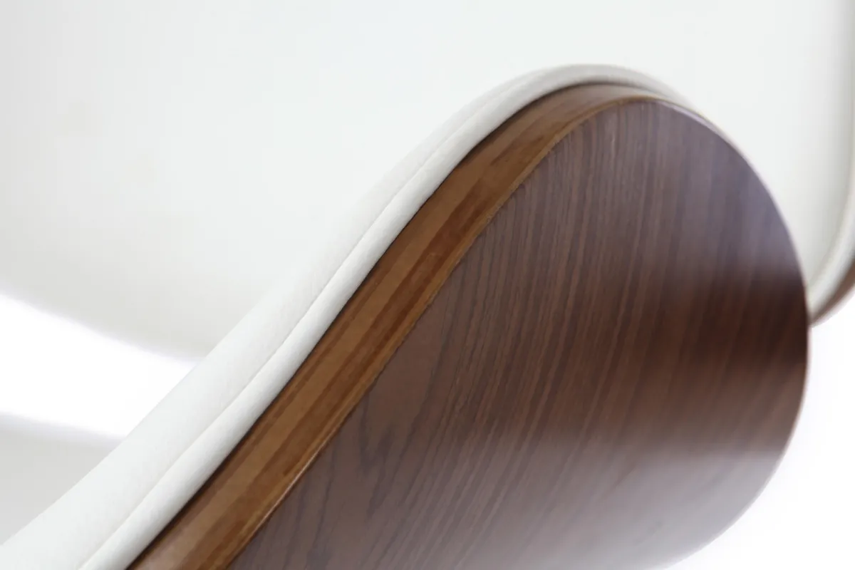 Miliboo Design-Barhocker Weiß und Holz WALNUT* Barhocker