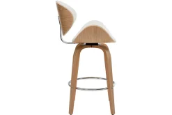 Miliboo Design-Barhocker Weiß und helles Holz 65 cm WALNUT* Barhocker