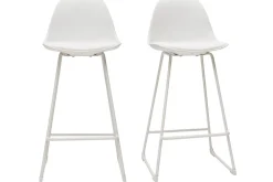 Miliboo Design-Barhocker weiße Metallbeine 65 cm (2er-Satz) FRANZ* Barhocker