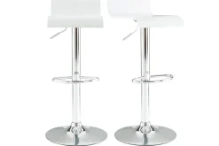 Miliboo Design-Barhocker weißes Holz und verchromtes Metall (2er-Set) SURF V2* Barhocker