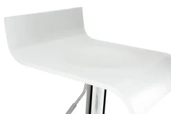 Miliboo Design-Barhocker weißes Holz und verchromtes Metall (2er-Set) SURF V2* Barhocker