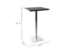 Miliboo Design-Bartisch Viereck Schwarz Mittelfuß JORY* Bartische/ Bar