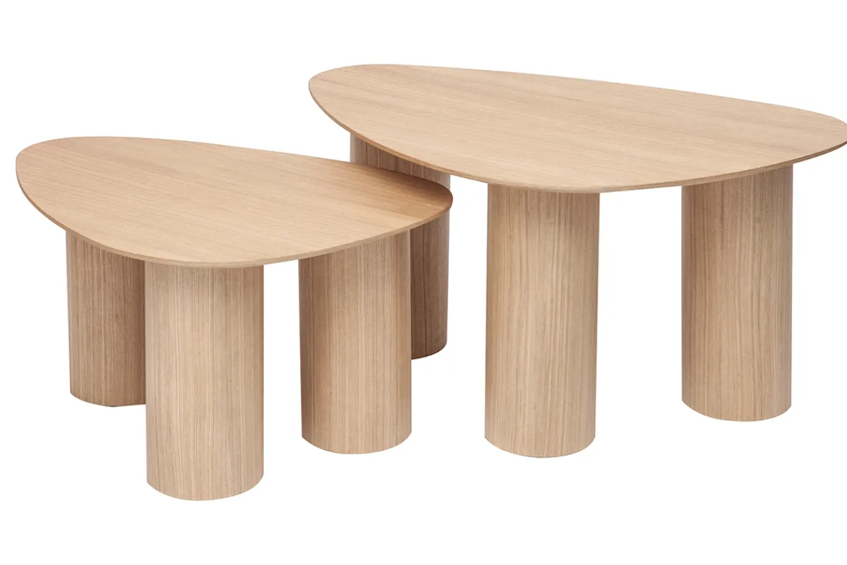 Miliboo Design-Beistelltische aus hellem Holz (2er-Set) FOLEEN* Couchtische