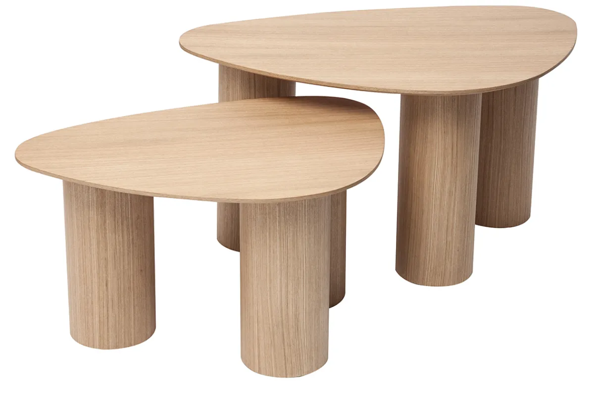 Miliboo Design-Beistelltische aus hellem Holz (2er-Set) FOLEEN* Couchtische
